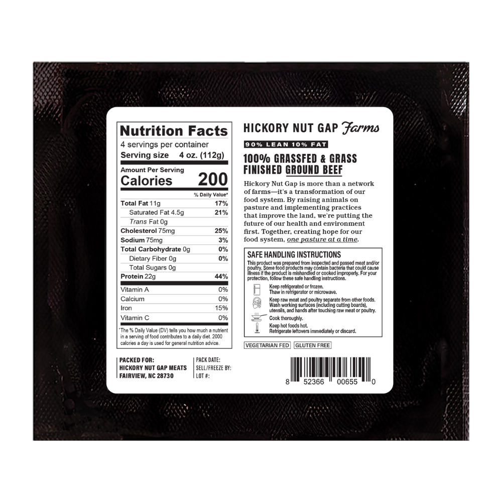 100% Grassfed Ground Beef 90/10 (10 lbs)