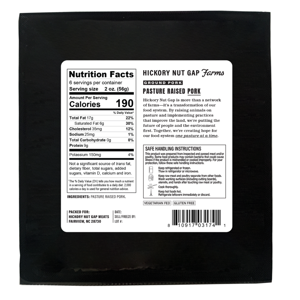 Pasture Raised Ground Pork (6 count)