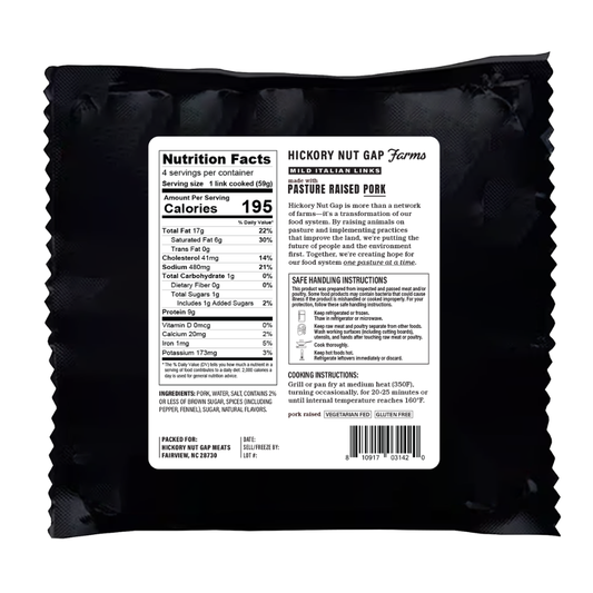 Pasture Raised Pork Mild Italian Links (6 count)
