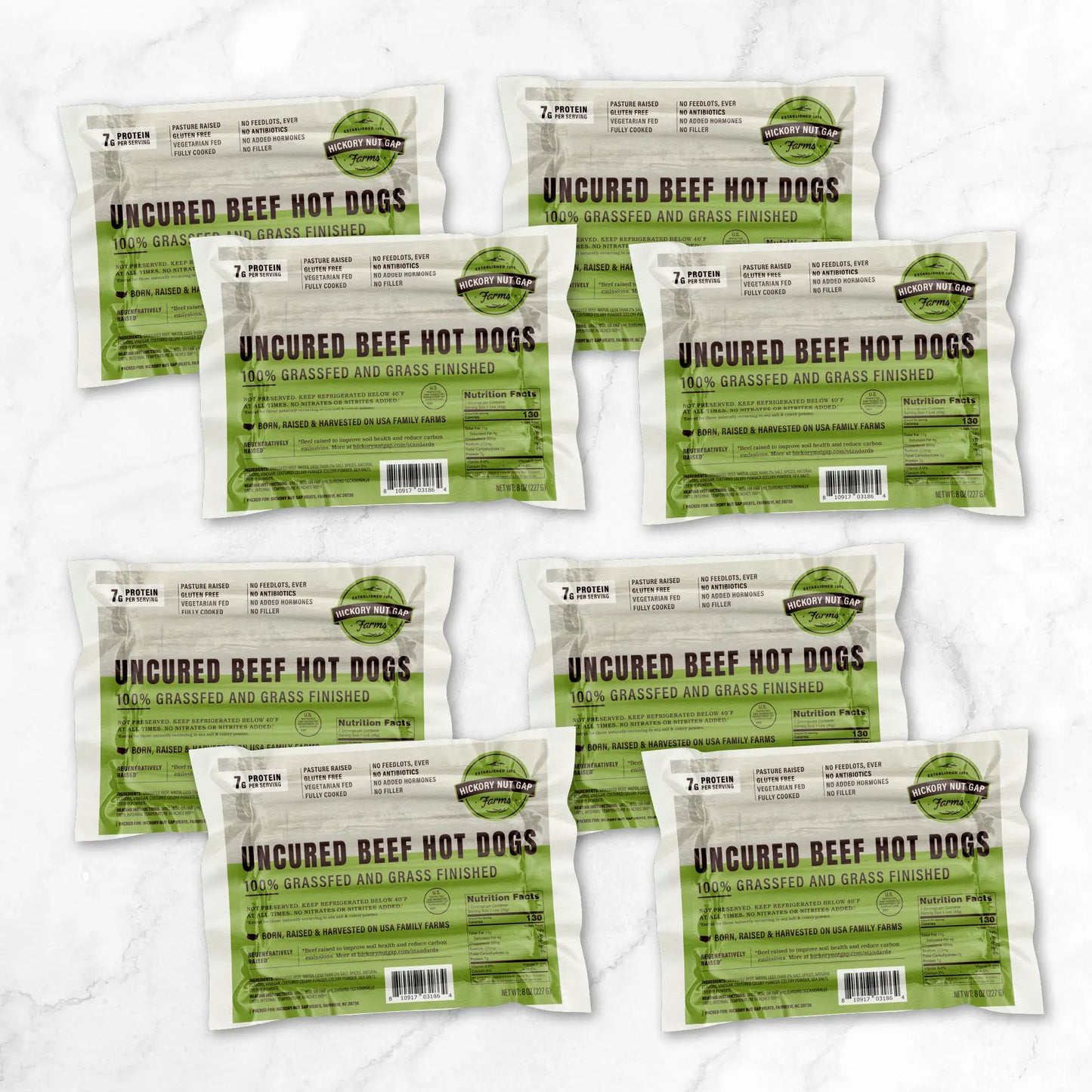 100% Grassfed Beef Uncured Hot Dogs (1/2 Case)