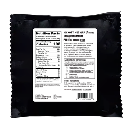 Pasture Raised Pork Bratwurst Links (6 count)