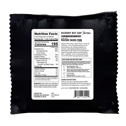 Pasture Raised Pork Mild Italian Links (6 count)