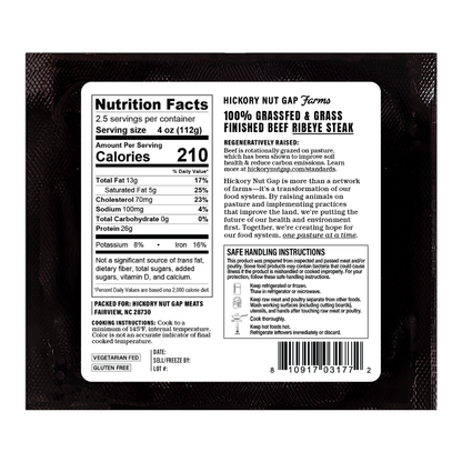 100% Grassfed Ribeye Steak Box (6 count)
