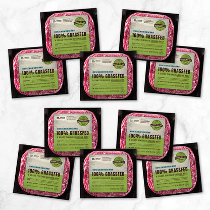 100% Grassfed Ground Beef 90/10 (10 lbs)
