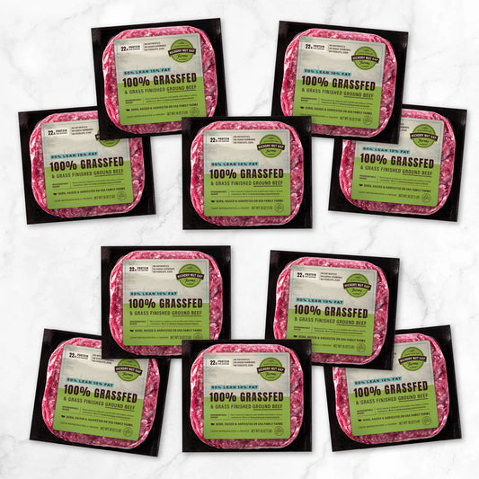 100% Grassfed Ground Beef 90/10 (10 lbs)