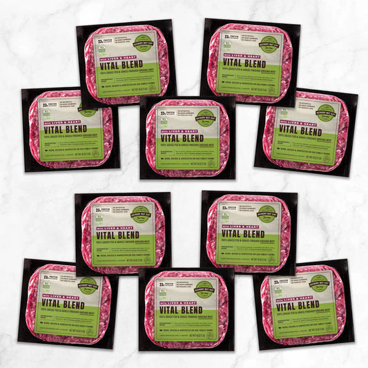 100% Grassfed Beef Vital Blend with Heart & Liver (10 lbs)