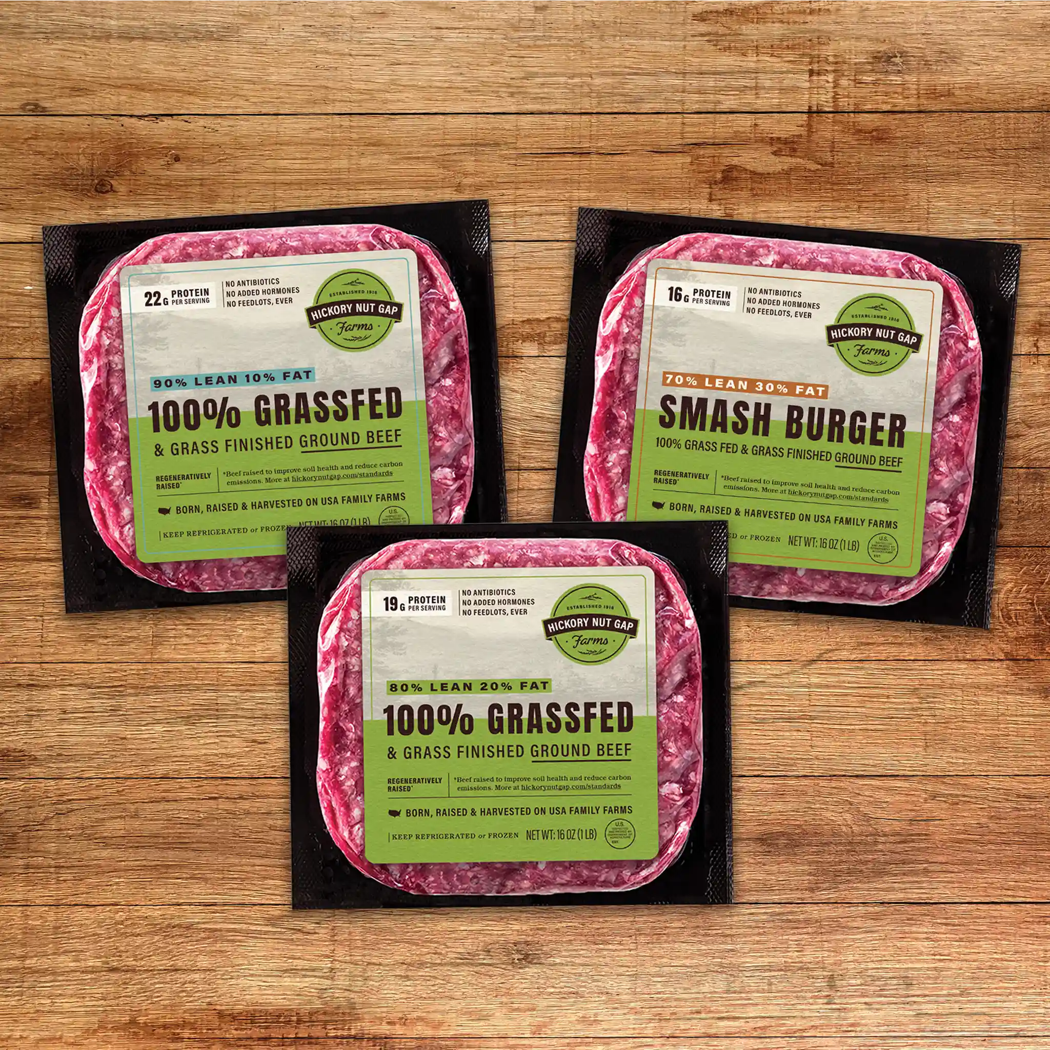 Beef Sampler 100% Grassfed Ground Beef Sampler – Hickory Nut Gap