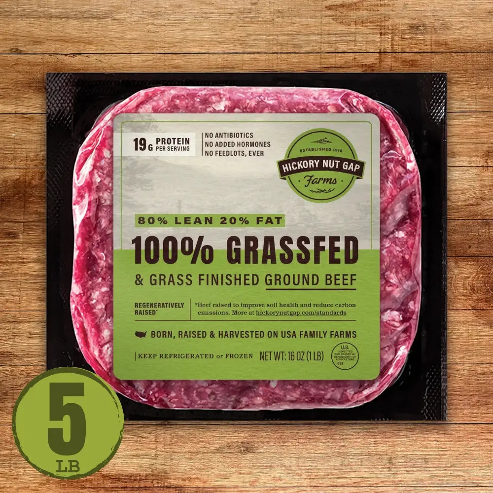 100% Grassfed Beef 80/20 (5 lbs)
