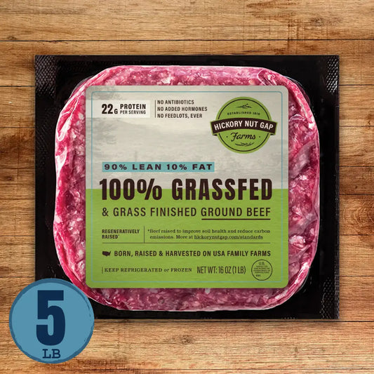 100% Grassfed Ground Beef 90/10 (5 lbs)