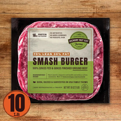 100% Grassfed Beef Smash Burger (10 lbs)