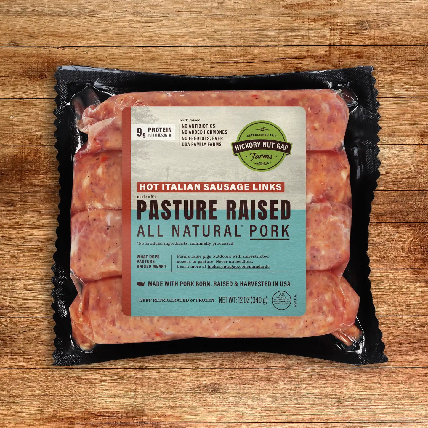 Pasture Raised Pork Hot Italian Links (6 count)
