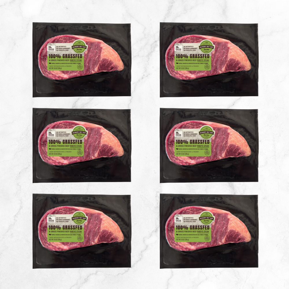 100% Grassfed Ribeye Steak Box (6 count)